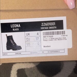 Dr. Martens Leona Black Combat Boots